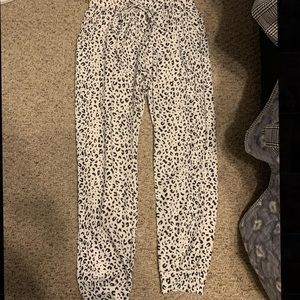 White leopard print joggers